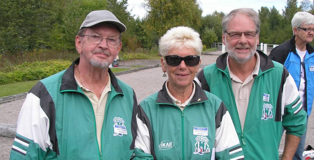 Dalsjöfors segrande lag, fr.v Yngve Dahlbom, Inga-Lill Johansson och Jan Ahlberg.