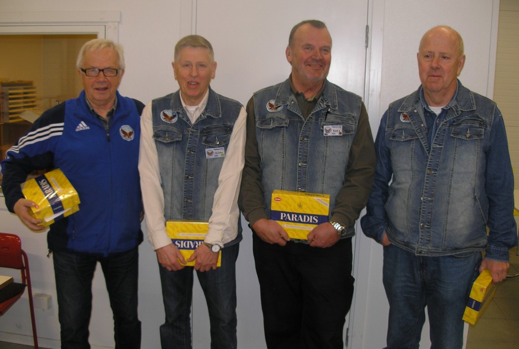 Hökerumslaget som vann A-tröstcupen, fr.v Egon Ekunger, Christer Green, Kent Janson och Per-Ola Eliasson.