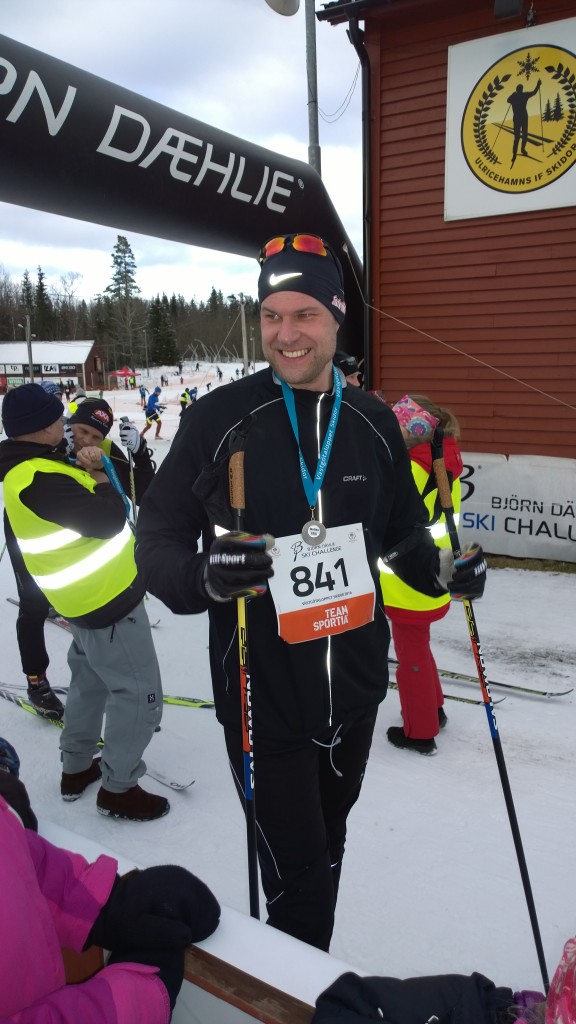 Daniel var glad och ser nöjd ut bara ett par minuter efter målgång.